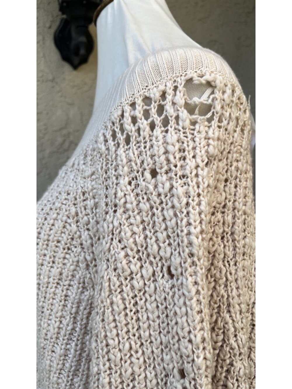 Free People Pandora’s Boatneck Chunky Knit Sweater Ivory Size M NWT Flaw - Picture 8 of 14